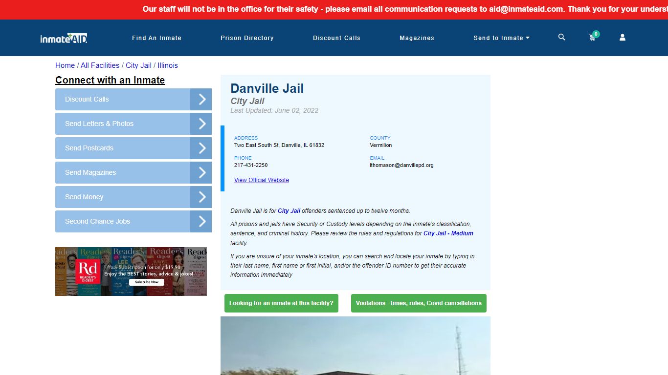 Danville Jail | Inmate Locator